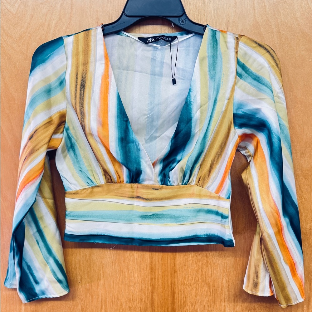 ZARA Multicolor Satin Women’s Blouse